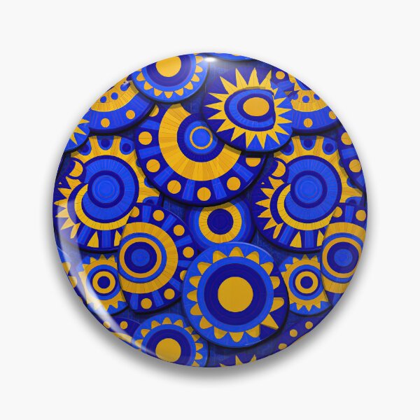 Item preview, Bold Blue and Yellow Concentric Circles Tile designed and sold by Piotrek0001.