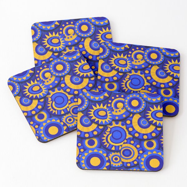 Item preview, Bold Blue and Yellow Concentric Circles Tile designed and sold by Piotrek0001.
