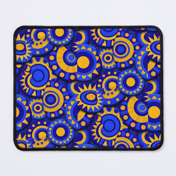 Item preview, Bold Blue and Yellow Concentric Circles Tile designed and sold by Piotrek0001.
