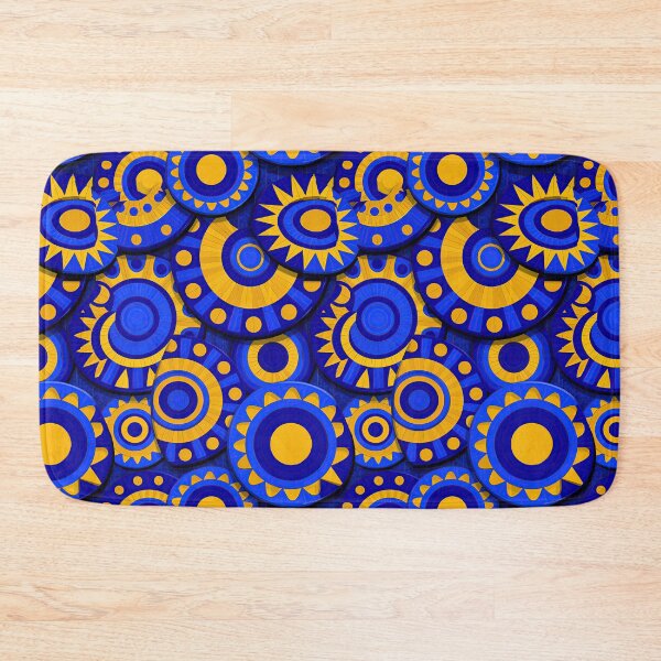 Item preview, Bold Blue and Yellow Concentric Circles Tile designed and sold by Piotrek0001.