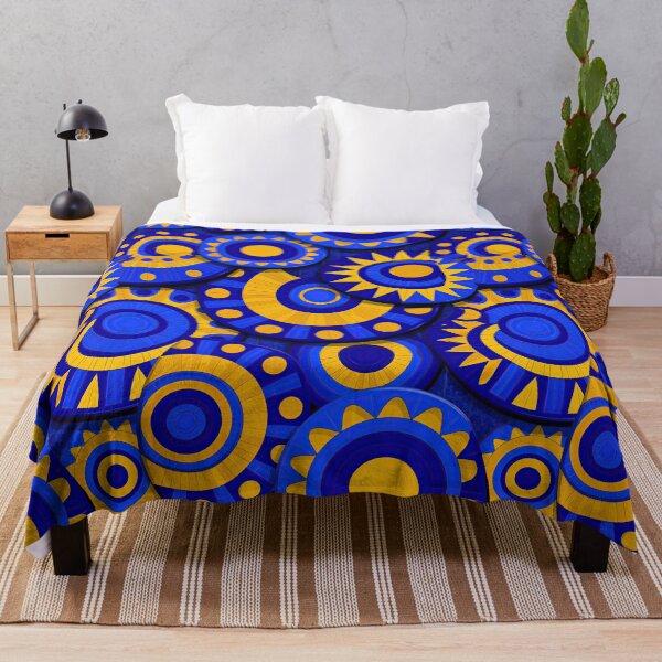 Item preview, Bold Blue and Yellow Concentric Circles Tile designed and sold by Piotrek0001.