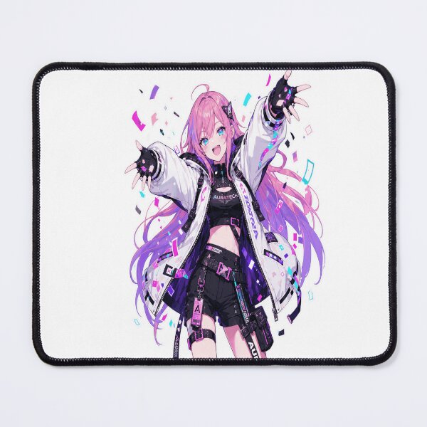 Item preview, Auratech Cyberpunk Anime Girl – Futuristic Streetwear Art designed and sold by ZINO WORLD.