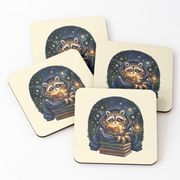 Item preview, Midnight Raccoon Reading Adventure designed and sold by MythicCotton.