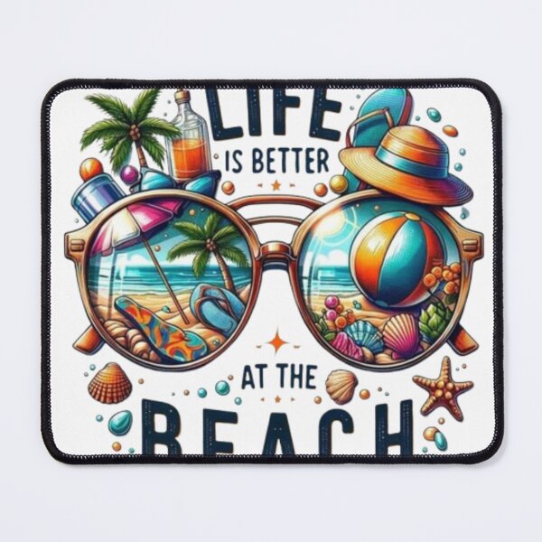 Item preview, Life is Better at the Beach | Summer Sunglasses Reflection Art designed and sold by ZairDesign.