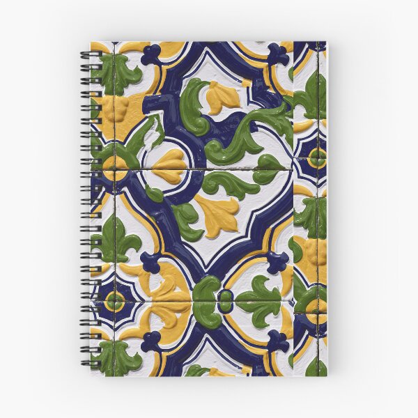Item preview, Yellow and Blue Leafy Ceramic Tile Pattern designed and sold by Piotrek0001.
