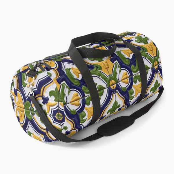 Item preview, Yellow and Blue Leafy Ceramic Tile Pattern designed and sold by Piotrek0001.