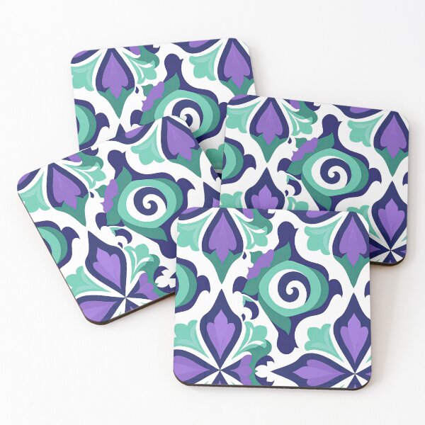 Item preview, Purple and Teal Abstract Geometric Retro Tile designed and sold by Piotrek0001.