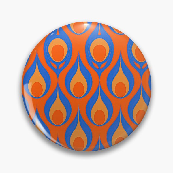 Item preview, Vibrant Orange and Blue Retro Drop Pattern designed and sold by Piotrek0001.