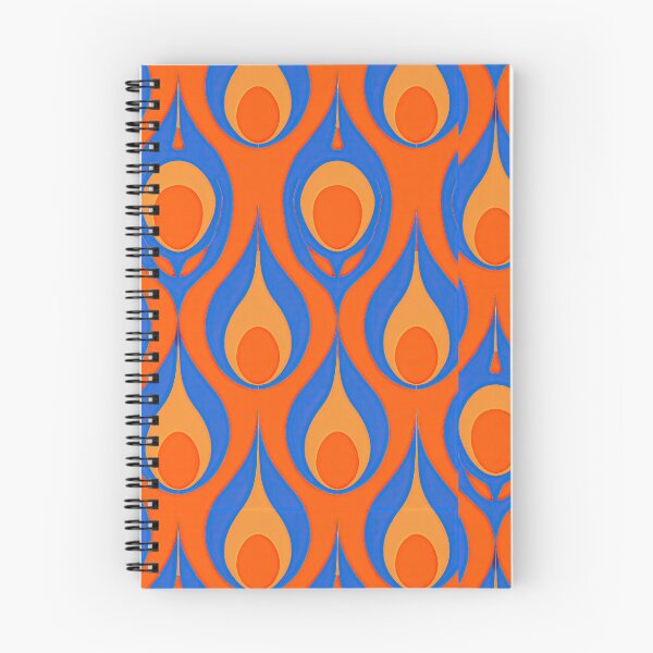 Item preview, Vibrant Orange and Blue Retro Drop Pattern designed and sold by Piotrek0001.