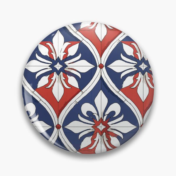Item preview, Red White and Blue Classic Floral Azulejo designed and sold by Piotrek0001.