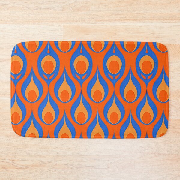 Item preview, Vibrant Orange and Blue Retro Drop Pattern designed and sold by Piotrek0001.
