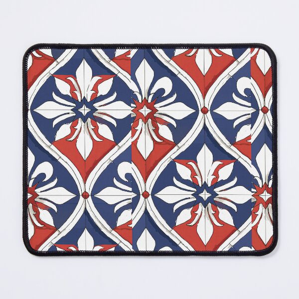 Item preview, Red White and Blue Classic Floral Azulejo designed and sold by Piotrek0001.