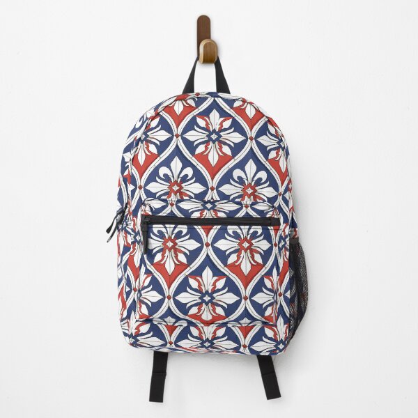 Item preview, Red White and Blue Classic Floral Azulejo designed and sold by Piotrek0001.