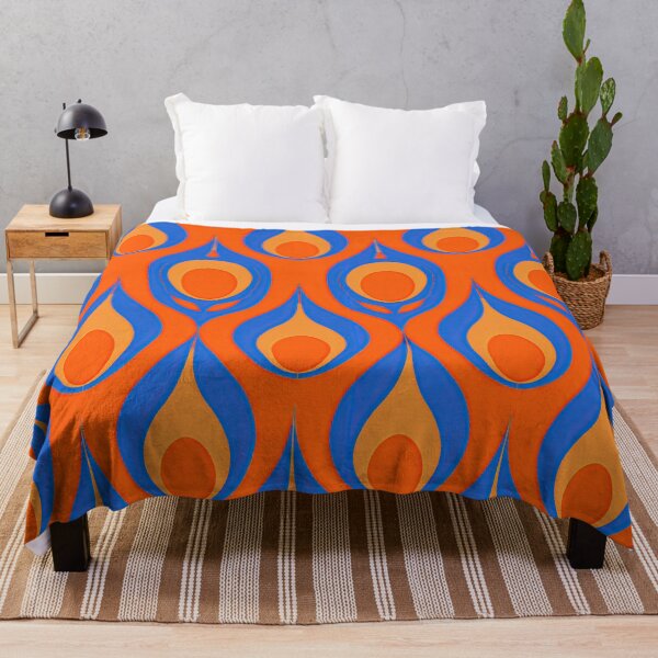 Item preview, Vibrant Orange and Blue Retro Drop Pattern designed and sold by Piotrek0001.