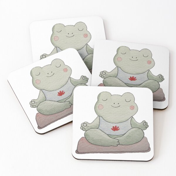 Item preview, watercolor frog doing yoga  designed and sold by Artful Things.