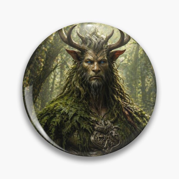 Item preview, Ancient Forest Guardian with Antlers | Mystical Woodland Fantasy Art designed and sold by DrakariArt.
