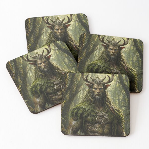 Item preview, Ancient Forest Guardian with Antlers | Mystical Woodland Fantasy Art designed and sold by DrakariArt.