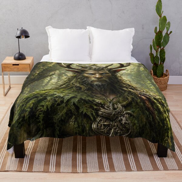 Item preview, Ancient Forest Guardian with Antlers | Mystical Woodland Fantasy Art designed and sold by DrakariArt.
