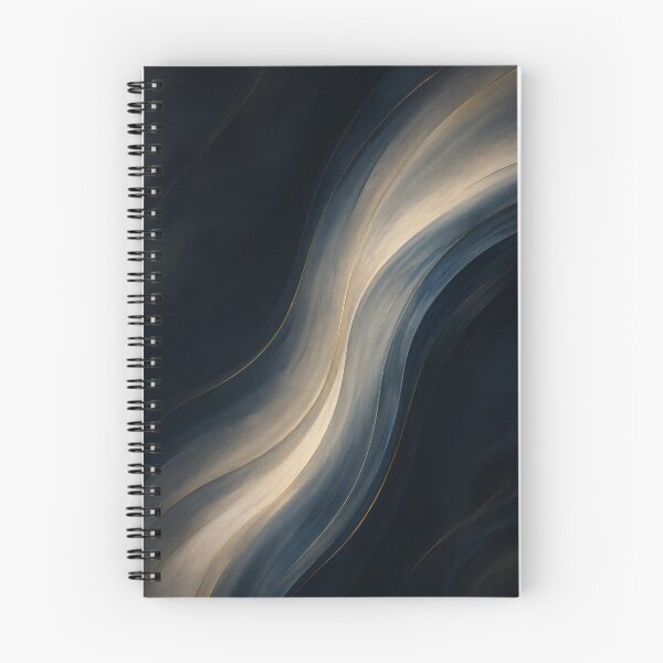 Item preview, Midnight Arc Flow – Navy Ivory Abstract designed and sold by Ombrya.