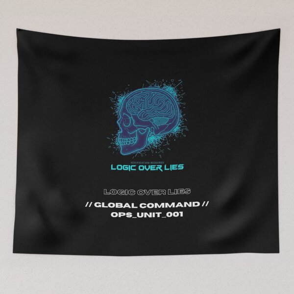 Item preview, Logic Over Lies Cyberpunk Circuit Skull Techwear designed and sold by Global-Command.