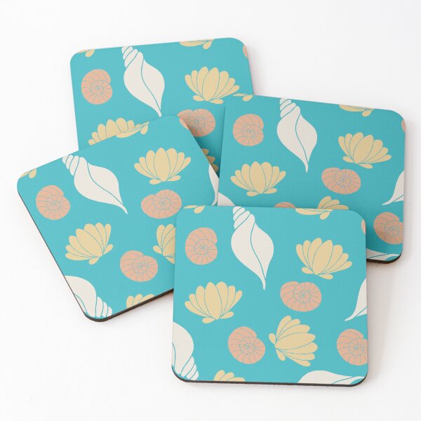 Item preview, Turquoise Seashells Seamless Repeat Pattern Coastal Shells Design designed and sold by Claire_Brown.