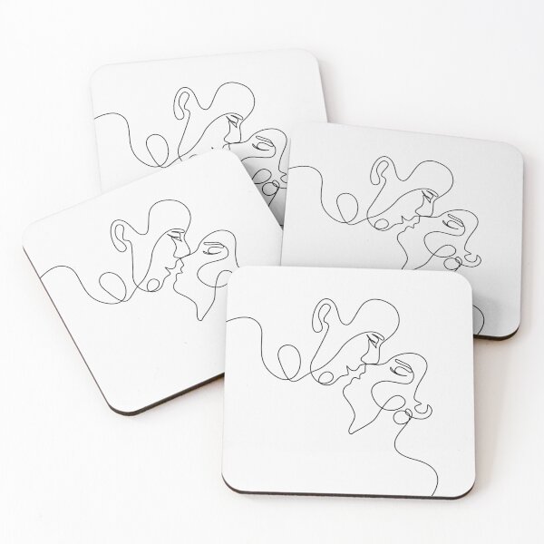 Item preview, Minimalist One Line Art Romantic Couple designed and sold by PixiePop Art.