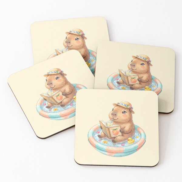 Item preview, Relaxing Capybara Poolside Reading designed and sold by MythicCotton.