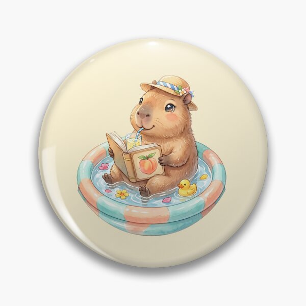 Item preview, Relaxing Capybara Poolside Reading designed and sold by MythicCotton.