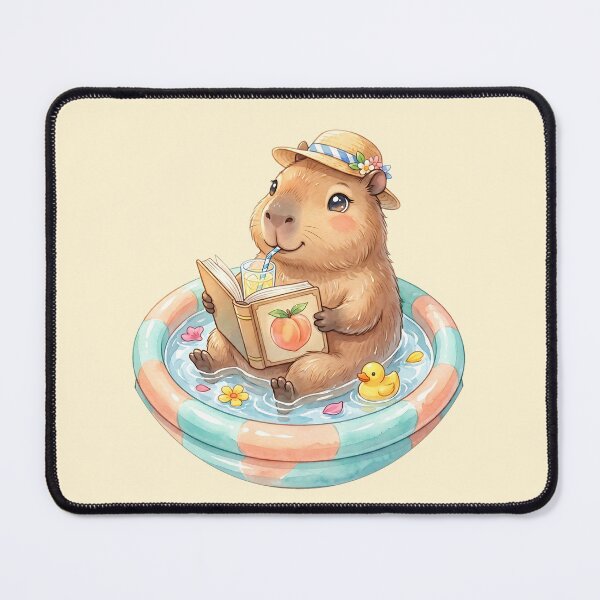 Item preview, Relaxing Capybara Poolside Reading designed and sold by MythicCotton.