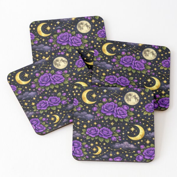 Item preview, Celestial Purple Rose pattern- Aesthetic floral pattern design  designed and sold by RiseFemmedom.