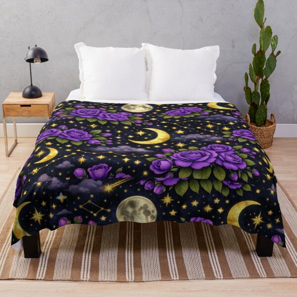 Item preview, Celestial Purple Rose pattern- Aesthetic floral pattern design designed and sold by RiseFemmedom.