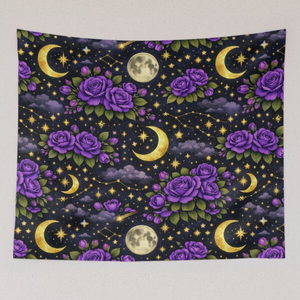 Item preview, Celestial Purple Rose pattern- Aesthetic floral pattern design  designed and sold by RiseFemmedom.