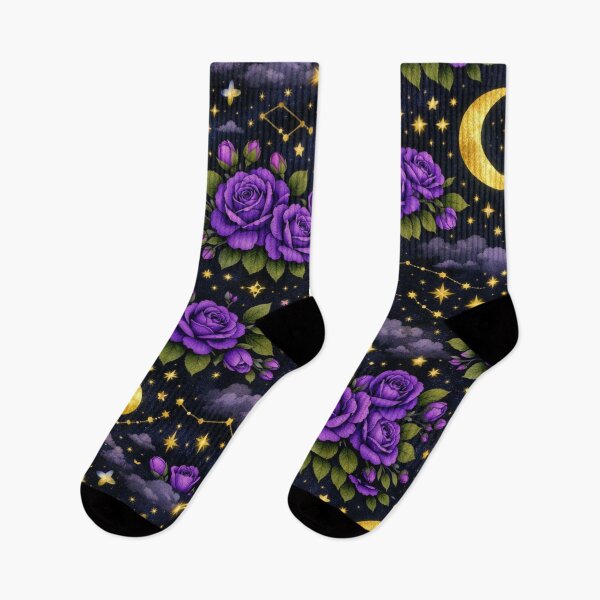 Item preview, Celestial Purple Rose pattern- Aesthetic floral pattern design  designed and sold by RiseFemmedom.