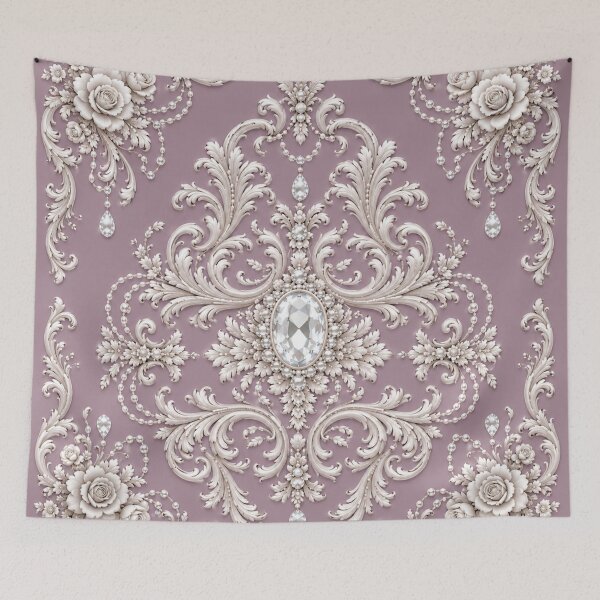 Item preview, Mauve, Diamonds & Wheat Rococo - Square designed and sold by DesignsByPrnces.