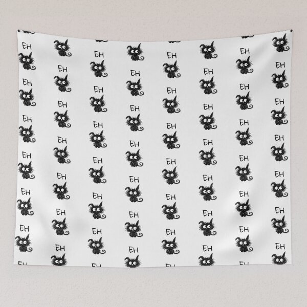 Item preview, Black Cat Eh Mood | Minimalist Doodle Cat Meme designed and sold by moodiecatshop.