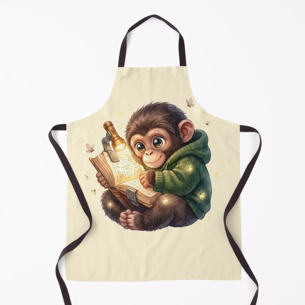 Item preview, Curious Baby Monkey Reading by Fireflies designed and sold by MythicCotton.