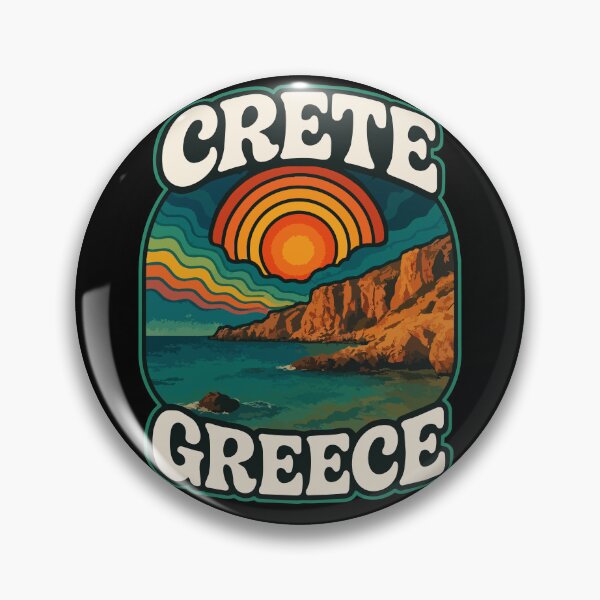 Item preview, Crete Greece Island Coast Retro Trippy Art designed and sold by TomFrontierArt.