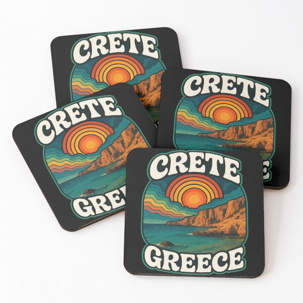 Item preview, Crete Greece Island Coast Retro Trippy Art designed and sold by TomFrontierArt.
