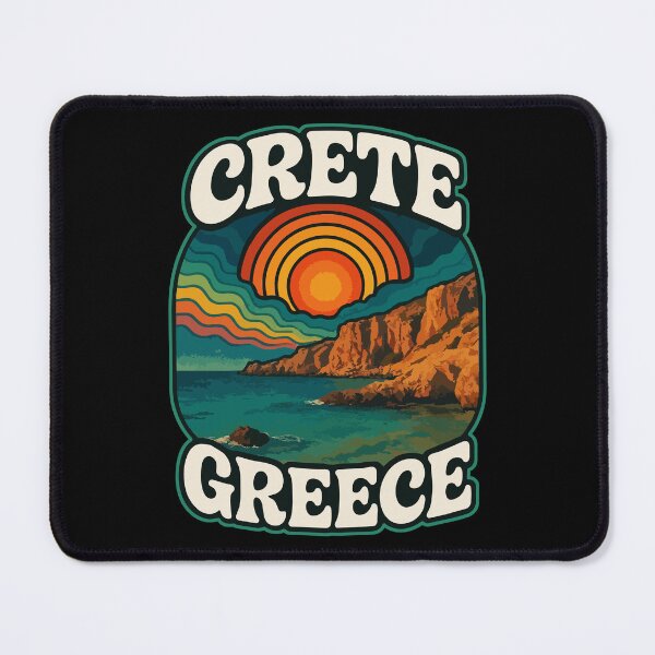 Item preview, Crete Greece Island Coast Retro Trippy Art designed and sold by TomFrontierArt.