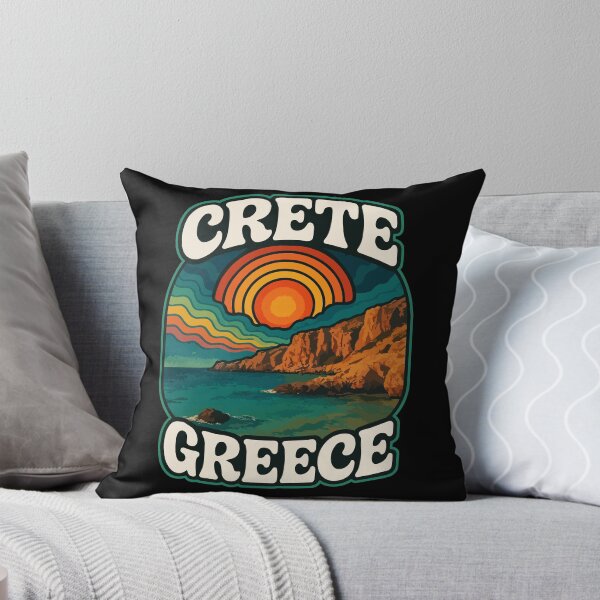 Item preview, Crete Greece Island Coast Retro Trippy Art designed and sold by TomFrontierArt.