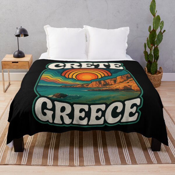 Item preview, Crete Greece Island Coast Retro Trippy Art designed and sold by TomFrontierArt.