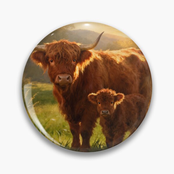 Item preview, Mama Highland Cow And Baby On The Farm designed and sold by Glimmersmith.