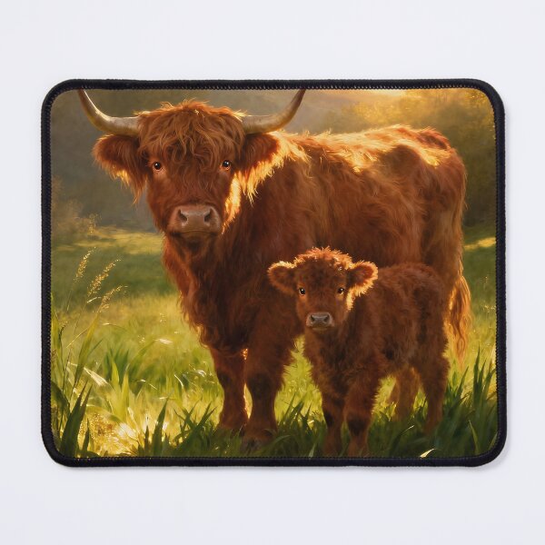 Item preview, Mama Highland Cow And Baby On The Farm designed and sold by Glimmersmith.