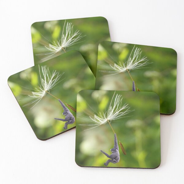 Item preview, gibbon floating on a dandelion seed designed and sold by 6059.