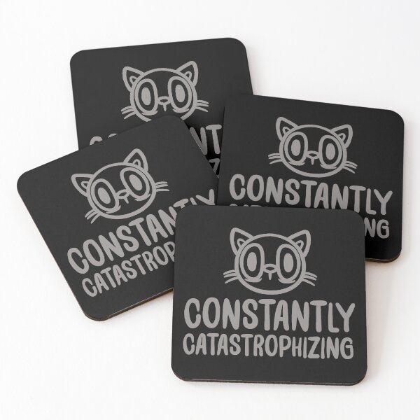 Item preview, Constantly Catastrophizing Funny Anxiety Cat Shirt | Cute Mental Health Cat Design designed and sold by VooDudeDesigns.