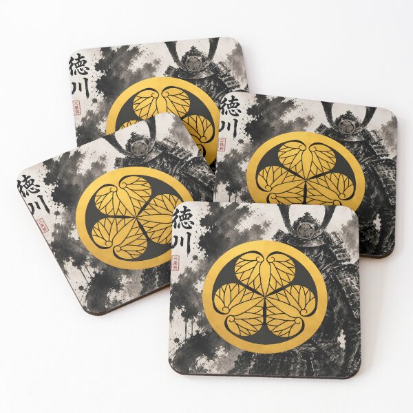 Item preview, Tokugawa Ieyasu Japanese Samurai Kamon Gold Family Crest Art designed and sold by Japan-Ink-Art.