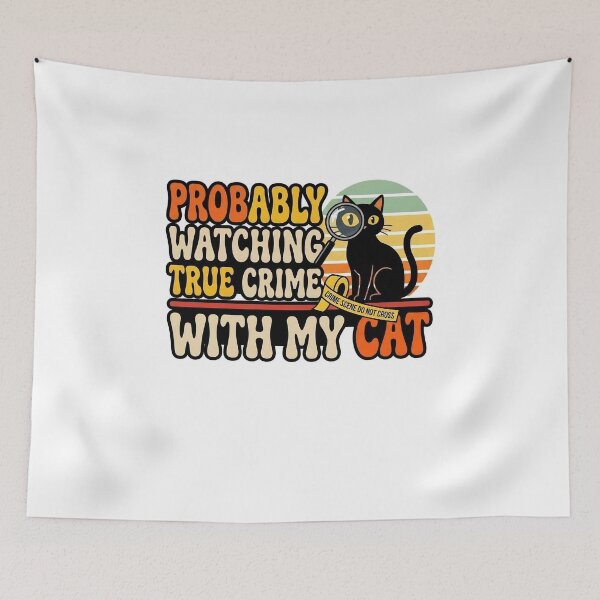Item preview, probably watching true crime with my cat designed and sold by medojerrari79.