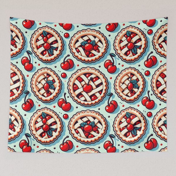 Item preview, Blue Sky Cherry Tart Repeat designed and sold by Apex Designs.