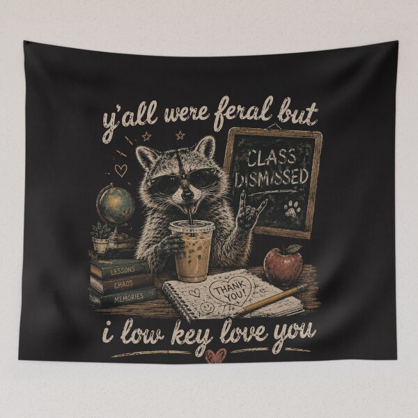 Item preview, Y’all Were Feral But I Lowkey Funny Meme Quote designed and sold by Clairenity Studio.
