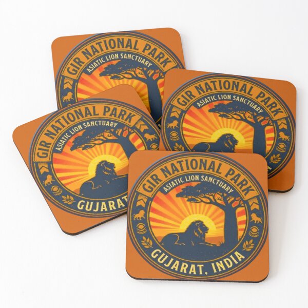 Item preview, Gir National Park Gujarat India Asiatic Lion Vintage Badge designed and sold by MT-Hub | Art for Every Soul.